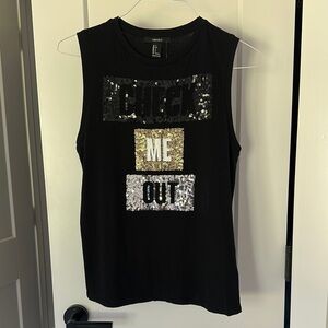 Forever 21 NWT Black Sequin Tank Top